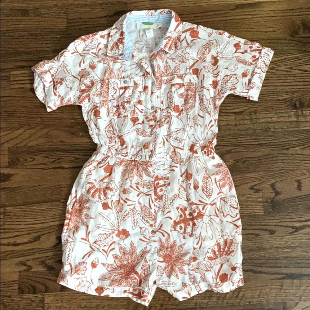 Anthropology romper red and white